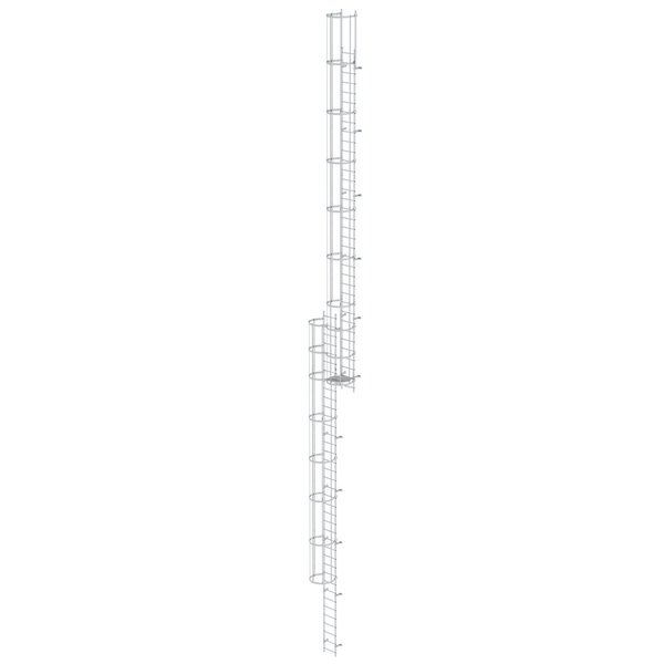Günzburger Steigtechnik Mehrzügige Steigleiter mit Rückenschutz (Bau) Aluminium blank 19,96m