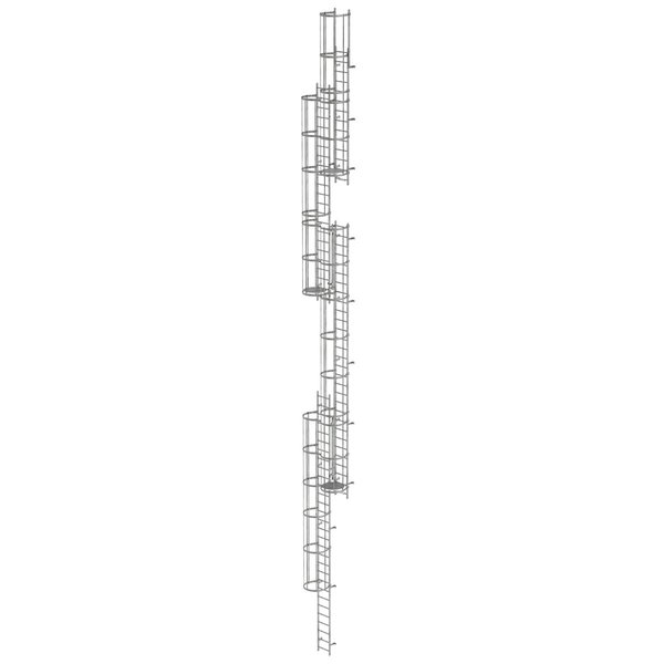 Günzburger Steigtechnik Mehrzügige Steigleiter mit Rückenschutz (Maschinen) Stahl verzinkt 19,96m