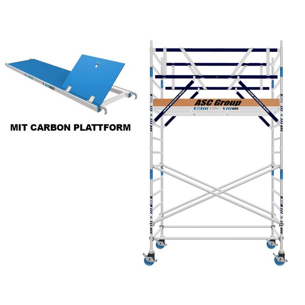 ASC Group AGS Rollgerüst 135x190x3,3ph carbon - zweiseitig