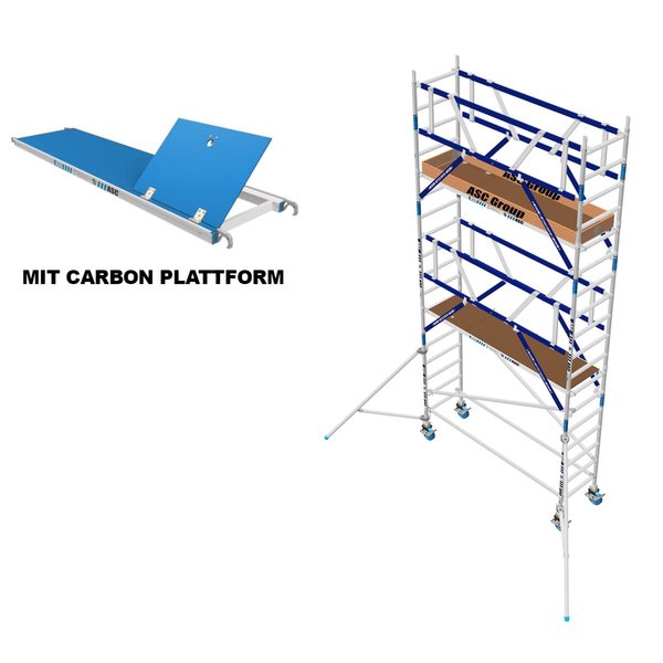 ASC Group AGS Rollgerüst 75x250x4,3ph carbon - zweiseitig