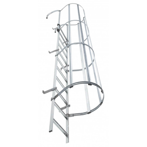 Hailo Professional Steigleiter mit Rückenschutz, Stahl feuerverzinkt 6,72 m | 24 Sprossen