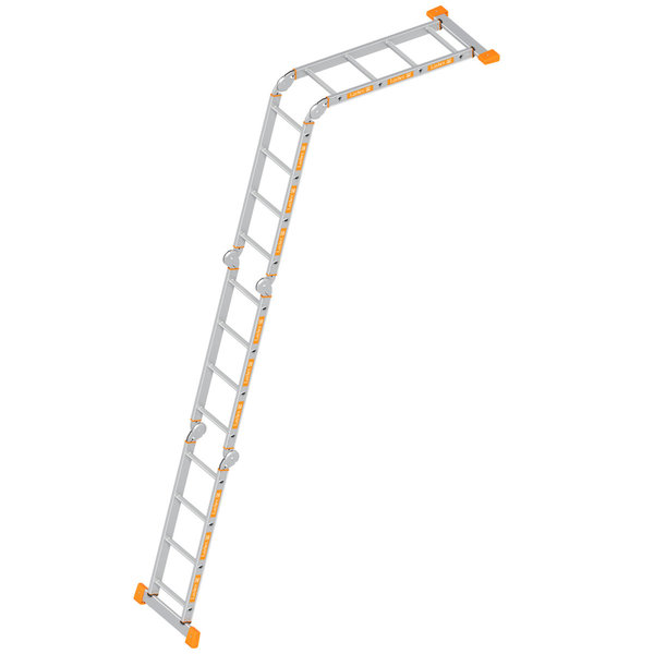 Layher Kofferraumleiter TOPIC 4x4 Sprossen; Aluminiumleiter klappbar und universell einsetzbar, Länge 4.55 m