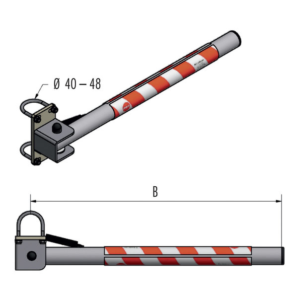 Hailo Professional Sicherheitsschranke, Edelstahl 1.4301 Breite 575 mm