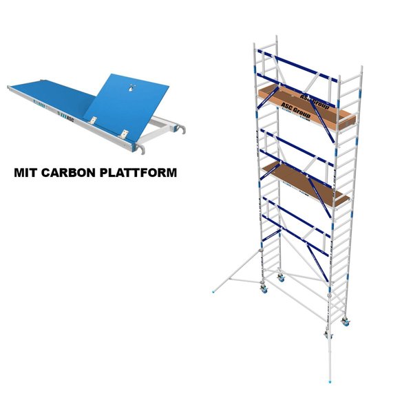 ASC Group AGS Rollgerüst 75x250x6,3ph carbon - einseitig