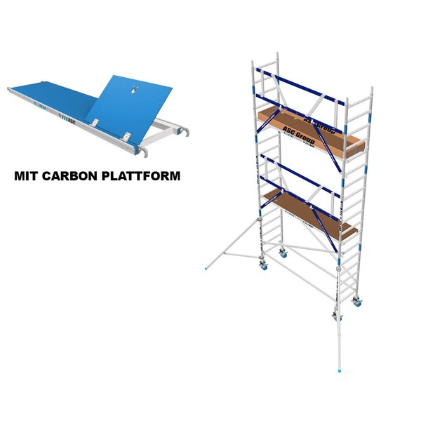 ASC Group AGS Rollgerüst 75x250x4,3ph carbon - einseitig