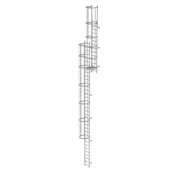 Günzburger Steigtechnik Mehrzügige Steigleiter mit Rückenschutz (Bau) Stahl verzinkt 12,96m
