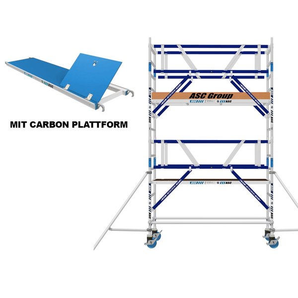 ASC Group AGS Rollgerüst 75x250x3,3ph carbon - zweiseitig
