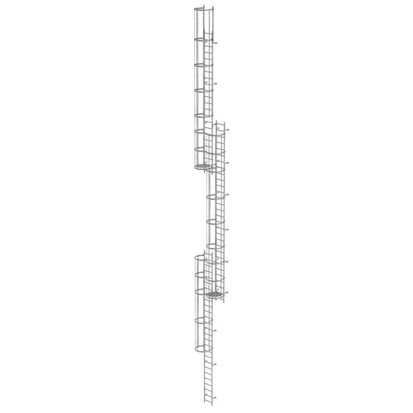 Günzburger Steigtechnik Mehrzügige Steigleiter mit Rückenschutz (Notleiter) Stahl verzinkt 18,84m