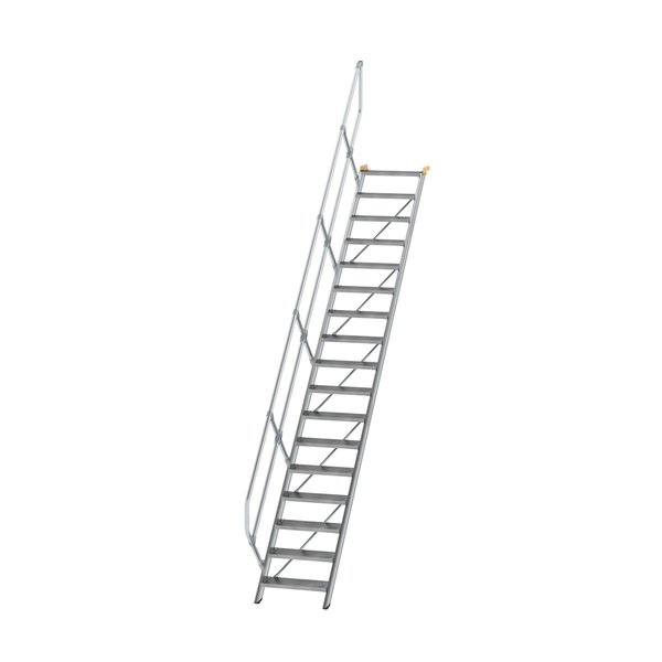 Günzburger Steigtechnik Treppe 45° Stufenbreite 600 mm 17 Stufen Aluminium geriffelt