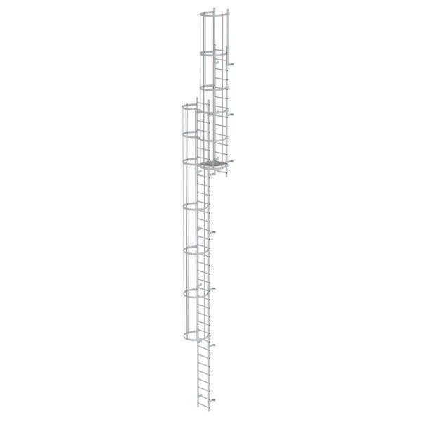 Günzburger Steigtechnik Mehrzügige Steigleiter mit Rückenschutz (Bau) Aluminium eloxiert 12,96m