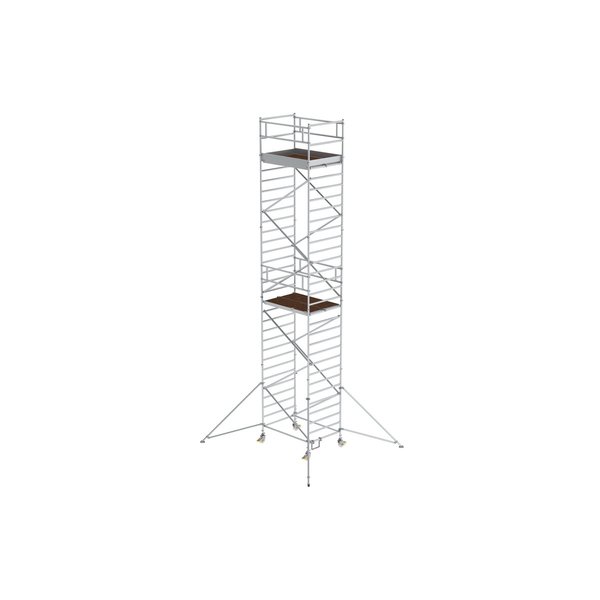 Günzburger Steigtechnik Rollgerüst 1,35x1,80 m mit Ausleger & Doppel-Plattform Plattformhöhe 8,35 m