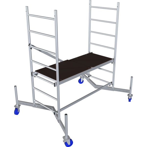 Krause ClimTec Alu-Grundgerüst, Arbeitshöhe 3m mit nicht höhenverstellbaren Rollen 125mm