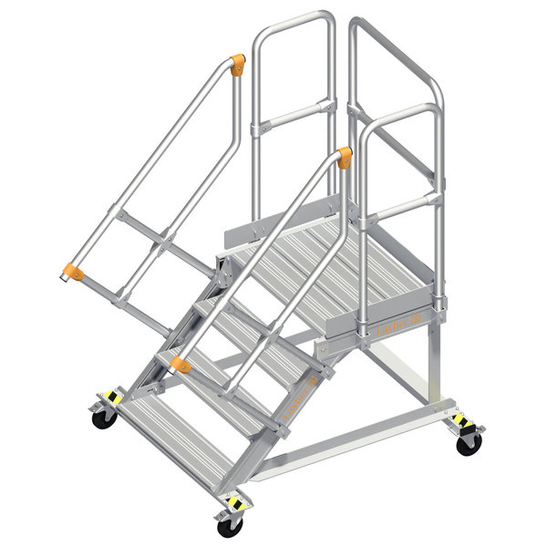 Layher Alu-Wartungsbühne 113,  Neigung 45°, Stufenbreit 800 mm 4 Stufen