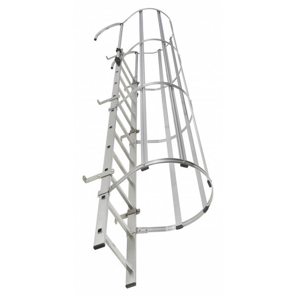 Hailo Professional Steigleiter mit Rückenschutz, Aluminium 7,00 m | 25 Sprossen