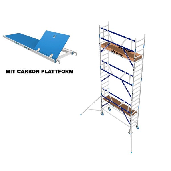 ASC Group AGS Rollgerüst 75x190x5,3ph carbon - einseitig