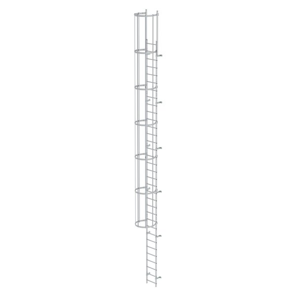 Günzburger Steigtechnik Einzügige Steigleiter mit Rückenschutz (Bau) Aluminium eloxiert 10,72m
