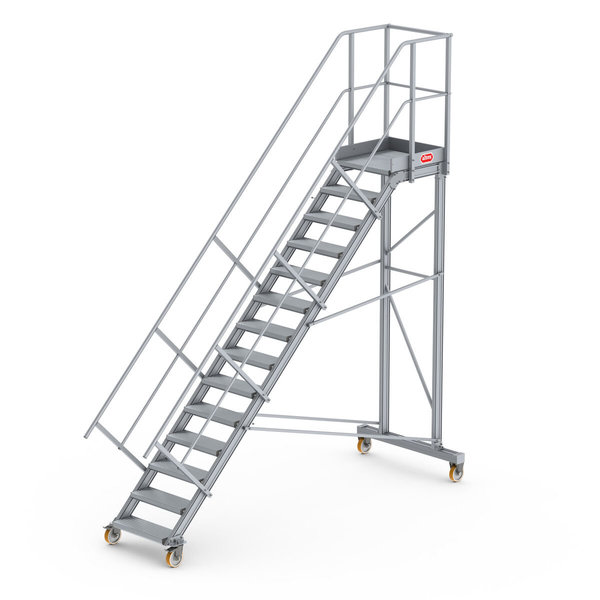 Altrex Podesttreppe fahrbar 45°, Stufenbreite: 60 cm 14 Stufen
