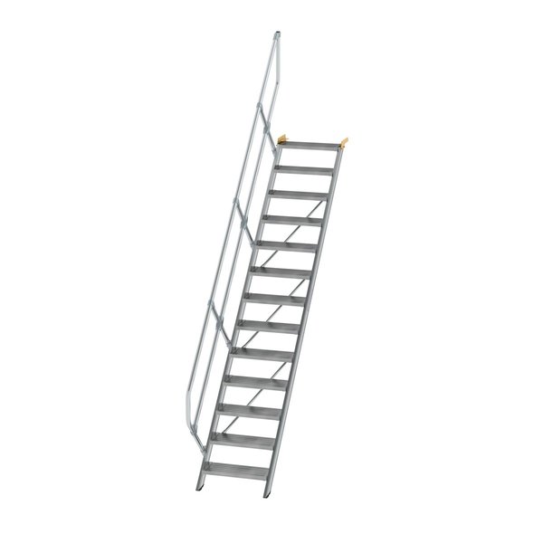 Günzburger Steigtechnik Treppe 45° Stufenbreite 600 mm 13 Stufen Aluminium geriffelt