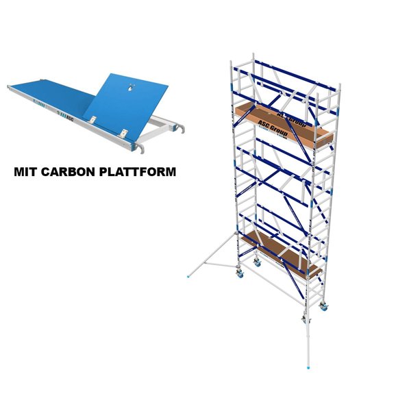 ASC Group AGS Rollgerüst 135x250x3,3ph carbon - zweiseitig