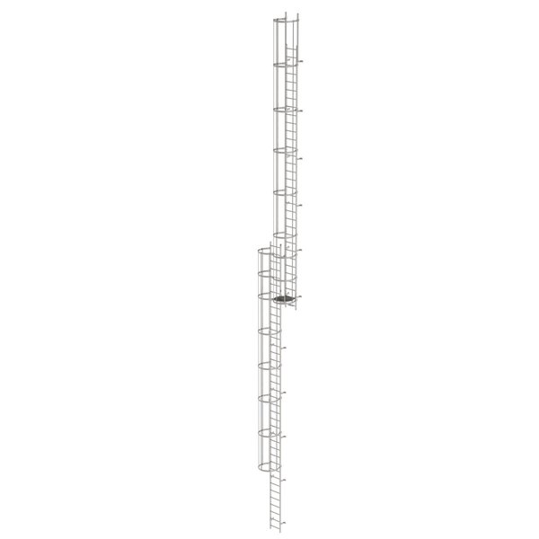 Günzburger Steigtechnik Mehrzügige Steigleiter mit Rückenschutz (Bau) Edelstahl 19,12m