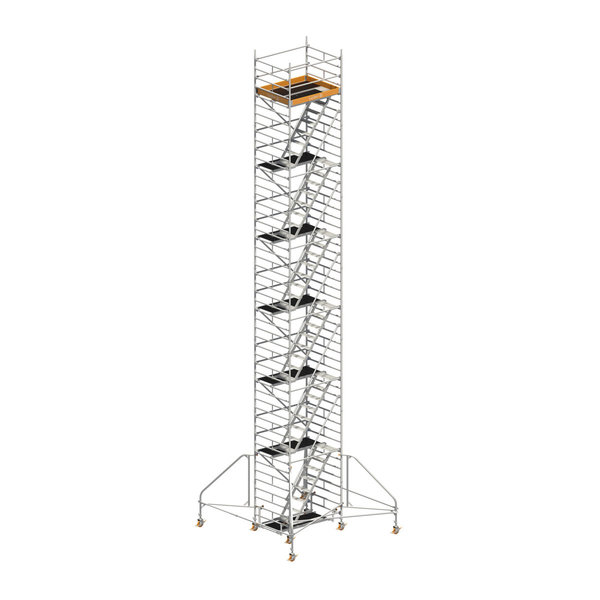 Layher UNI Komfort Fahrgerüst, Universalgerüst mit Treppenaufstieg Gerüsthöhe 13,43 m