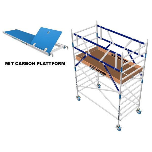 ASC Group AGS Rollgerüst 135x250x2,3ph carbon - zweiseitig
