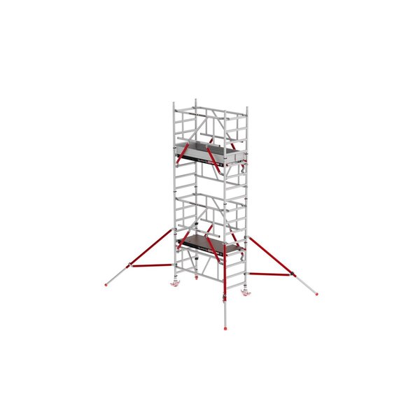 Altrex MiTower PLUS mit HolzPlattformen und Safe-Quick® Geländern Arbeitshöhe bis 5,2m