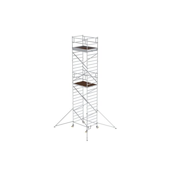 Günzburger Steigtechnik Rollgerüst 1,35x1,80 m mit Ausleger & Doppel-Plattform Plattformhöhe 7,35 m