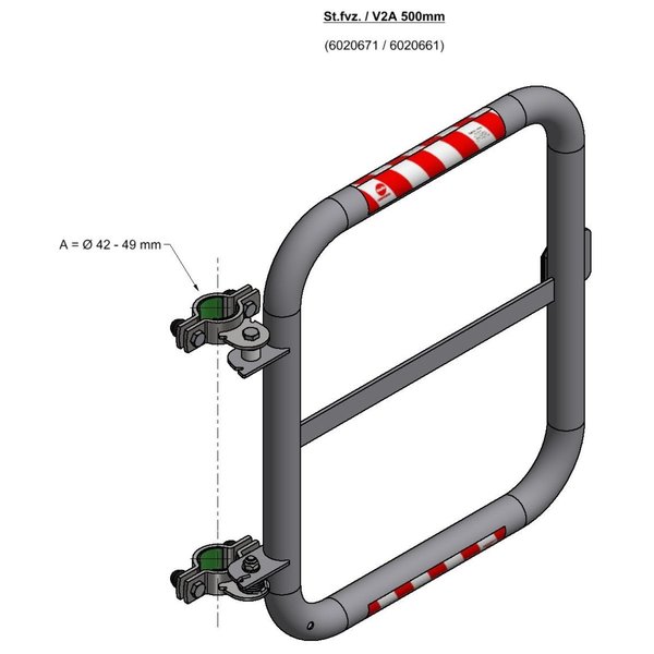 Hailo Professional Schranken mit Knieleiste 500 mm Stahl verzinkt