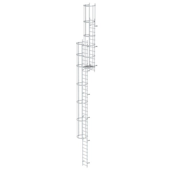 Günzburger Steigtechnik Mehrzügige Steigleiter mit Rückenschutz (Bau) Aluminium blank 12,96m