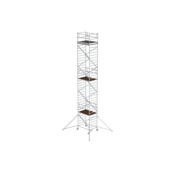 Günzburger Steigtechnik Rollgerüst 1,35x1,80 m mit Ausleger & Doppel-Plattform Plattformhöhe 10,35 m