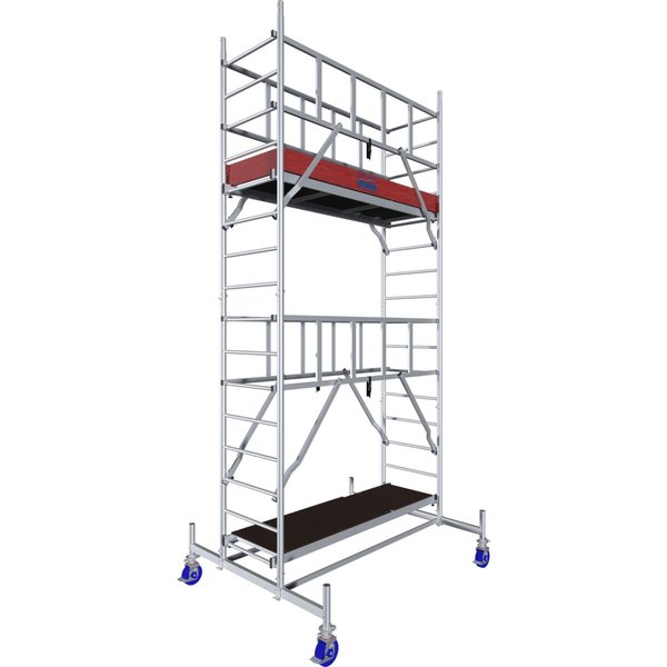 Krause ProTec Alu-FahrGerüst mit höhenverstellbaren Rollen Arbeitshöhe ca. 5,30 m