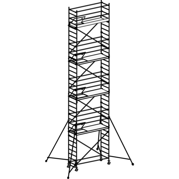 Hymer Fahrgerüst mit Ausleger Bühnenlänge 2,45 m, Rahmenteilbreite 0,80 m, Reichhöhe 10,40 m