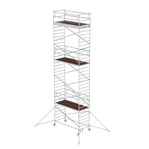 Günzburger Steigtechnik Rollgerüst 1,35x3,0 m mit Ausleger & Doppel-Plattform Plattformhöhe 9,35 m