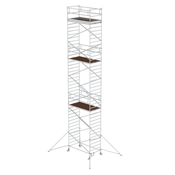 Günzburger Steigtechnik Rollgerüst 1,35x2,45 m mit Ausleger & Doppel-Plattform Plattformhöhe 11,35 m