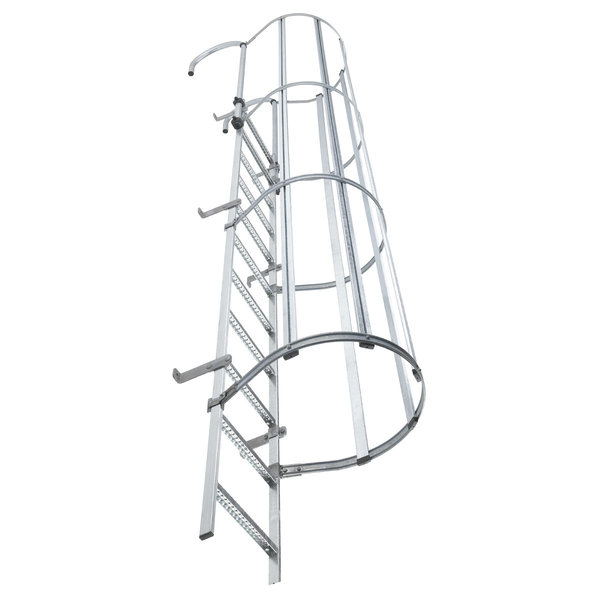 Hailo Professional Steigleiter mit Rückenschutz, Stahl feuerverzinkt 3,08 m | 11 Sprossen