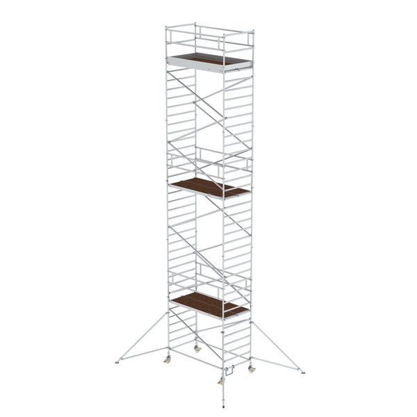 Günzburger Steigtechnik Rollgerüst 1,35x2,45 m mit Ausleger & Doppel-Plattform Plattformhöhe 10,35 m