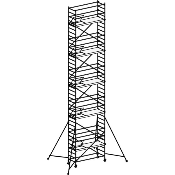 Hymer Fahrgerüst mit Ausleger Bühnenlänge 2,45 m, Rahmenteilbreite 0,80 m, Reichhöhe 11,40 m
