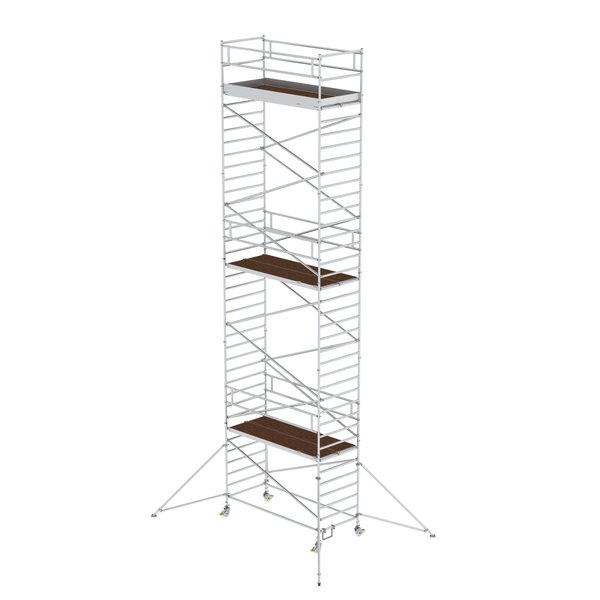 Günzburger Steigtechnik Rollgerüst 1,35x3,0 m mit Ausleger & Doppel-Plattform Plattformhöhe 10,35 m