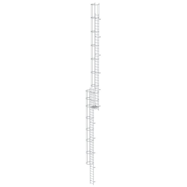 Günzburger Steigtechnik Mehrzügige Steigleiter mit Rückenschutz (Bau) Aluminium eloxiert 19,96m