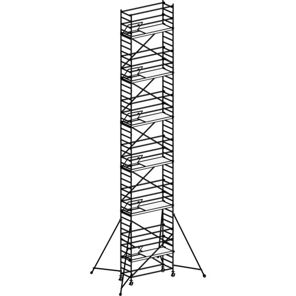 Hymer Fahrgerüst mit Ausleger Bühnenlänge 2,45 m, Rahmenteilbreite 0,80 m, Reichhöhe 13,40 m