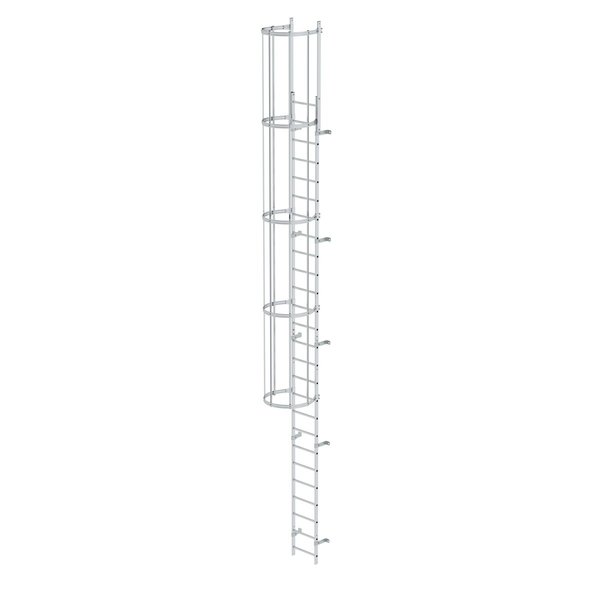 Günzburger Steigtechnik Einzügige Steigleiter mit Rückenschutz (Bau) Aluminium blank 8,48m