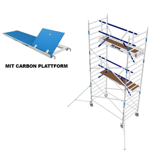 ASC Group AGS Rollgerüst 135x250x4,3ph carbon - einseitig