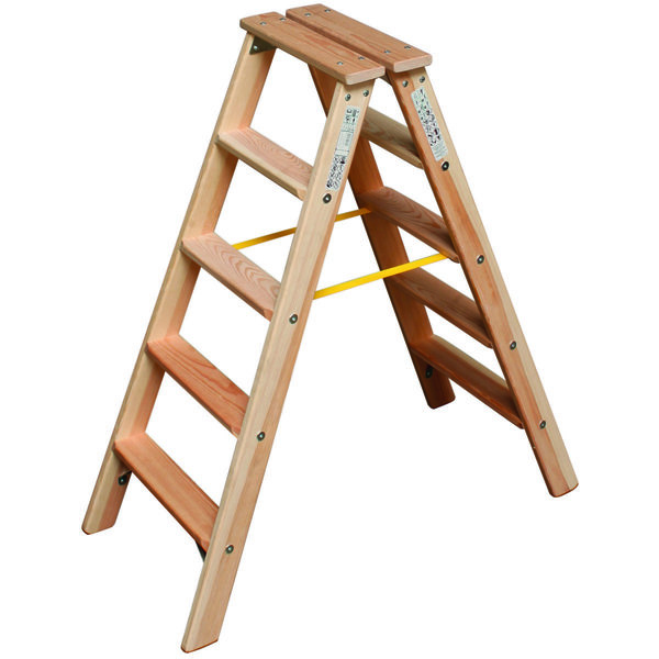 Krause STABILO Stufen-DoppelLeiter Holz 2x5 Stufen
