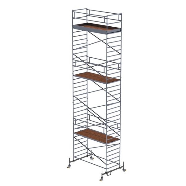 Günzburger Steigtechnik Rollgerüst 1,35 x 3,0 m mit Fahrbalken und Doppel-Plattform Plattformhöhe 9,45 m