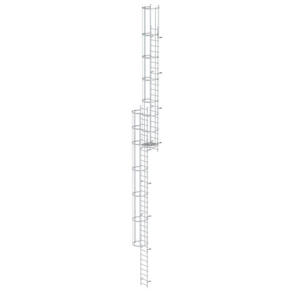 Günzburger Steigtechnik Mehrzügige Steigleiter mit Rückenschutz (Bau) Aluminium blank 15,48m