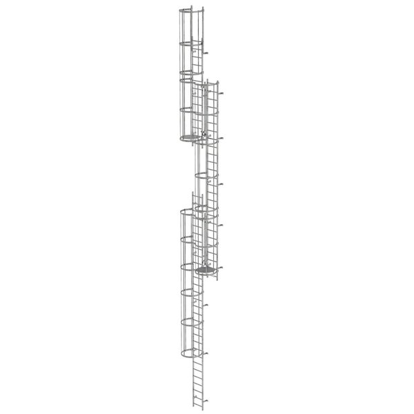 Günzburger Steigtechnik Mehrzügige Steigleiter mit Rückenschutz (Maschinen) Stahl verzinkt 15,20m