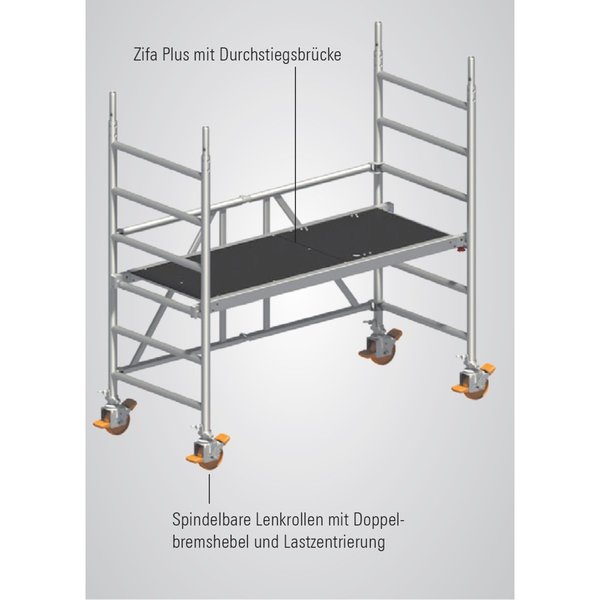 Layher ZIFA PLUS - Entspricht NICHT der Norm DIN EN 1004:2021  Arbeitshöhe bis 3,06m