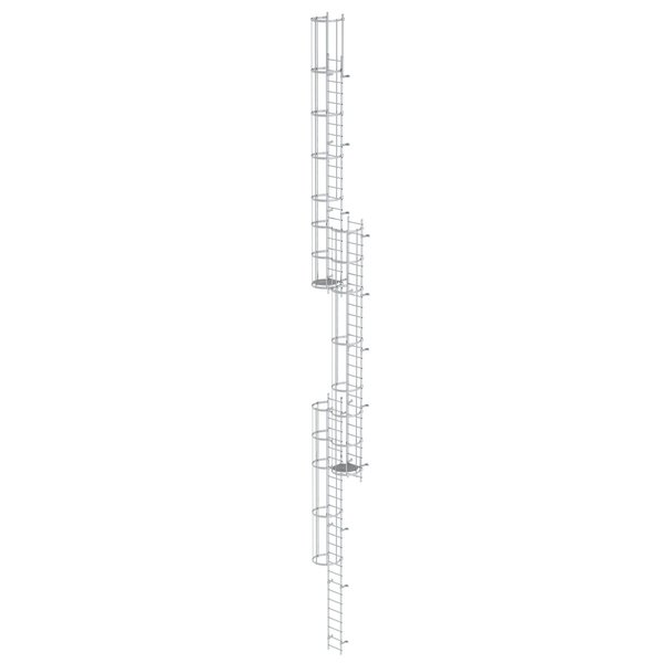 Günzburger Steigtechnik Mehrzügige Steigleiter mit Rückenschutz (Notleiter) Aluminium blank 18,00m