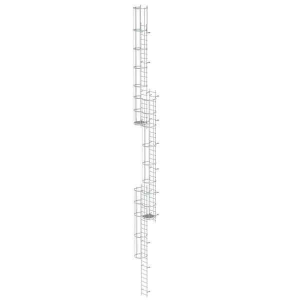 Günzburger Steigtechnik Mehrzügige Steigleiter mit Rückenschutz (Notleiter) Aluminium blank 18,84m